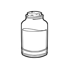 mystical flask outline design for magic and fantasy