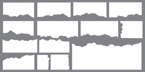 Set of Realistic paper rips texture design Background