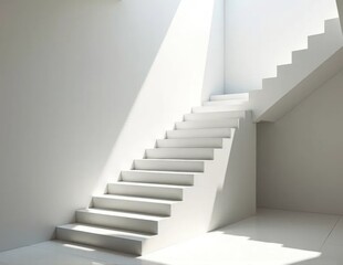 Bright white corridor with soft lighting