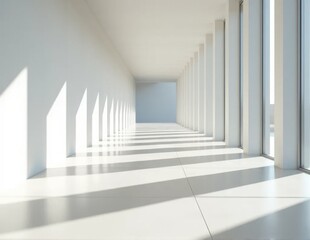 Obraz premium Minimalist room with tree shadow on wall