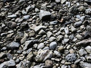 Rough rocky surface on the beach