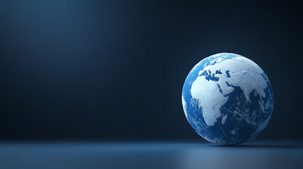 Fototapeta premium A captivating view of the Earth against a dark background, highlighting its beauty and the importance of environmental conservation.