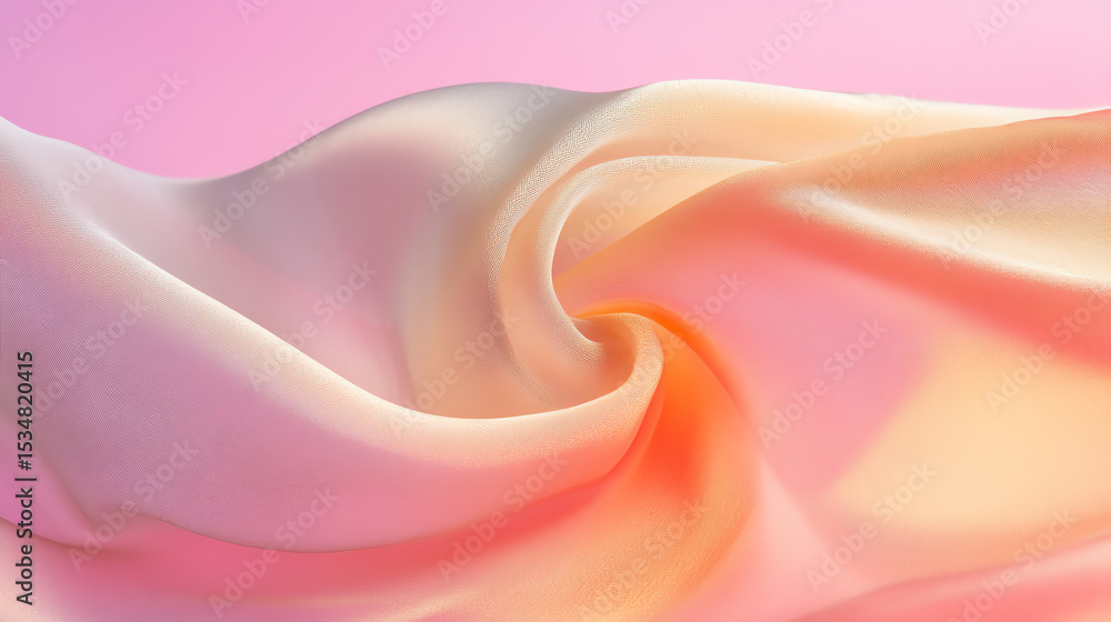 Poster A close-up of flowing fabric in soft pastel colors, creating an elegant and tranquil visual ambiance.