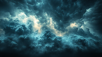 Fototapeta premium A dramatic sky filled with dark clouds and vibrant light, capturing the beauty and intensity of changing weather patterns.