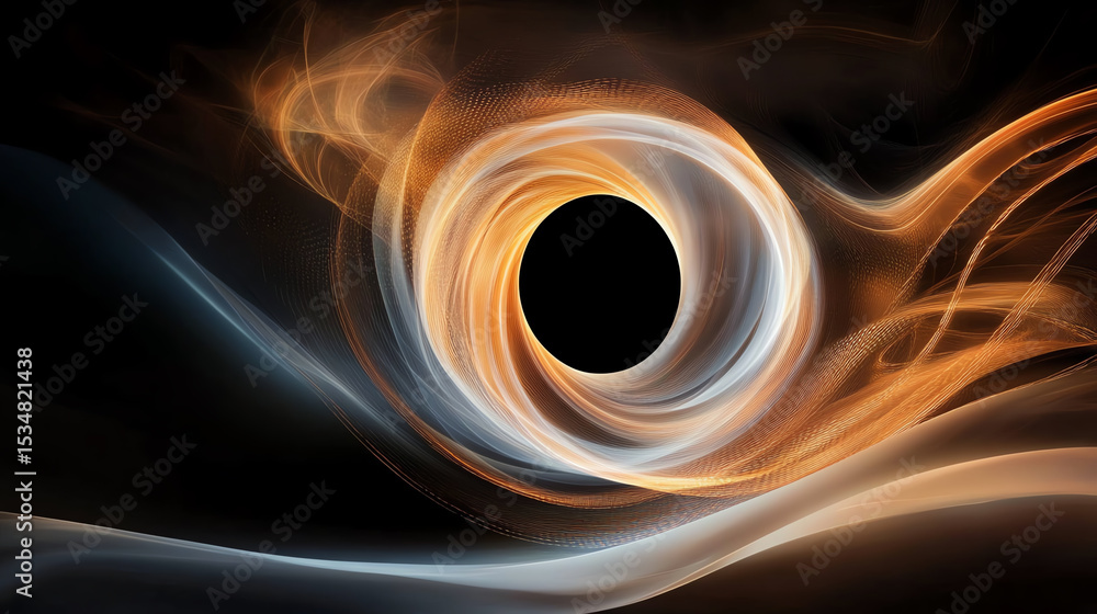 Aufkleber a mesmerizing abstract image representing the concept of a black hole with swirling colors and dynam