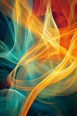 Vibrant Abstract Flow with Interwoven Colors