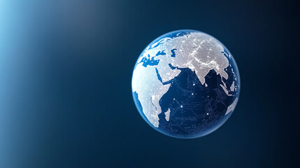Fototapeta premium A stunning view of Earth from space, showcasing blue oceans and landmasses under a vast starry background.