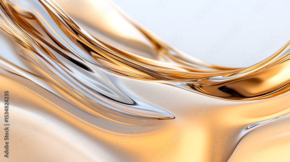 Poster Abstract fluid design featuring smooth, flowing curves in warm hues, creating a sense of elegance and movement.
