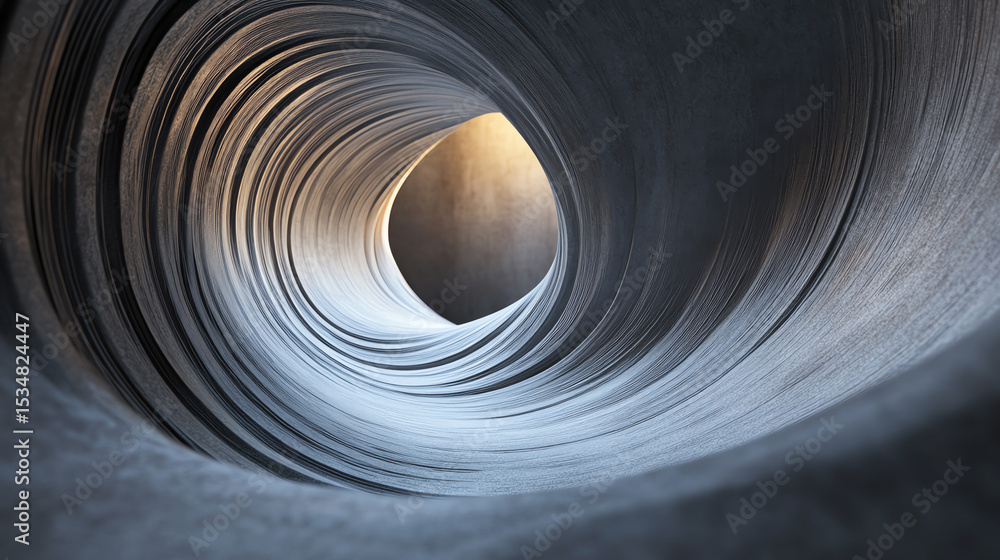 Poster Abstract view of a circular tunnel showcasing light at the end, symbolizing innovation and exploration in technology.