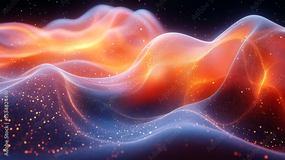 Poster Abstract waves feature vibrant colors, flowing shapes, and intricate patterns, creating a mesmerizing visual experience for graphics.