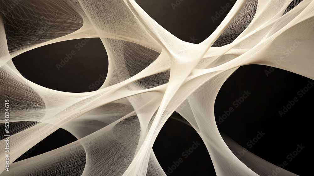 Poster An abstract design featuring intricate, flowing lines that create a mesmerizing pattern on a dark background.