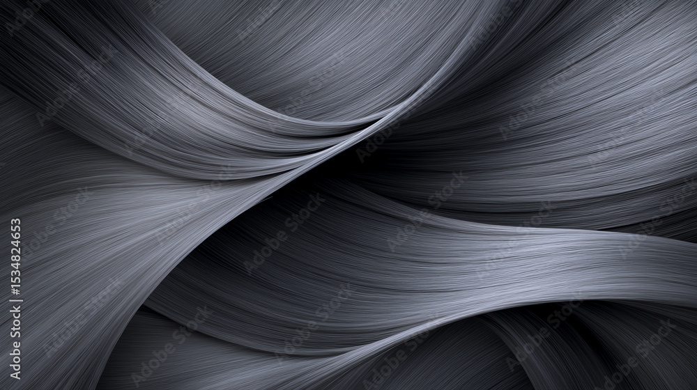 Poster An abstract image featuring flowing, smooth lines in shades of grey, creating a modern and elegant visual effect.