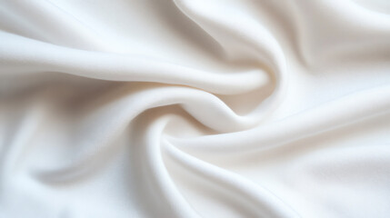 Obraz premium Elegant white fabric gracefully draped, perfect for backgrounds or fashion designs, showcasing smooth texture and soft drape.