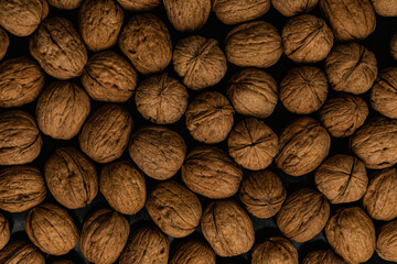 Background image of walnut nuts.