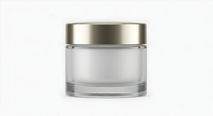 Luxury Cosmetic Cream Jar Packaging Mockup Elegant Design Premium Skincare Product Container White Gold