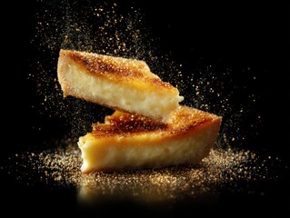 A Creme Brulee Surface As It Starts To Crack