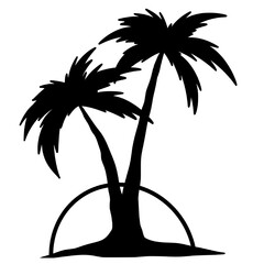 palm tree line art