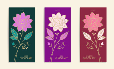 Luxury packaging design of chocolate bars. Vintage vector ornament template. Elegant, classic elements. Great for food, drink and other package types. Can be used for background and wallpaper.
