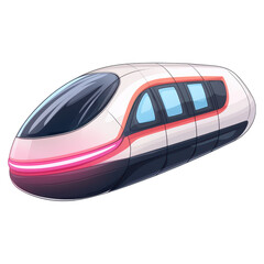 Futuristic Train Design with Sleek Lines and Vibrant Color Accents, isolated on transparent background.