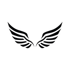 Obraz premium black angel wing logo design concept idea
