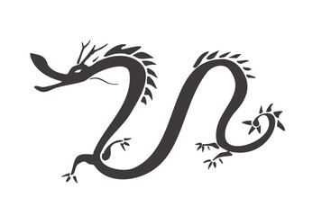 手描きのイラスト素材・筆で描いた龍