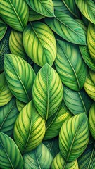 Detailed leaf pattern with vibrant green hues on a natural background
