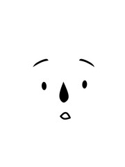 black and white cartoon face