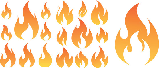 Fire Flat Vector Set 