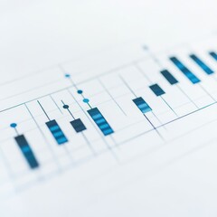 High Resolution Financial Chart with Candlestick Patterns on White Background