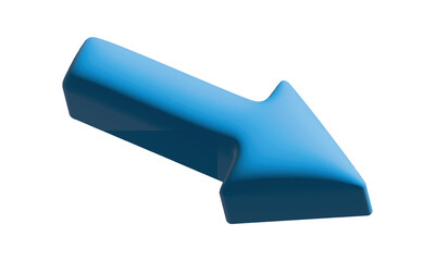 A Simple Blue Arrow Indicating Direction on a Clean White Background with Subtle Shadows, ideal for wayfinding or presentations