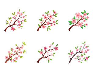 a cherry blossom branch icon with small flowers bl