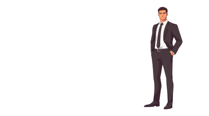 Fototapeta premium Business professional in formal attire corporate environment illustration standing pose confident attitude