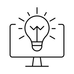 Monitor Line Editable Stroke Icon. PC, Computer Functions, Settings, Technology, Security, Shopping, Wallet, Marketing, Promotion, Communication Vector Illustration.