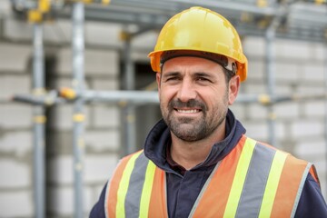 Male builder at the construction