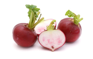 Bunch of red radish,Close-up of radish over white background,Moldova