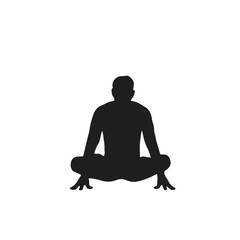 
Collection of yoga poses. yoga pose girl silhouette set vector illustration and yoga exercise icon