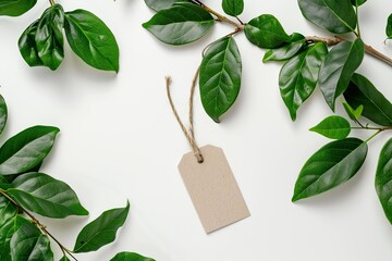 Ultra Hd Visual of White Background with Tag Mockup