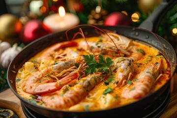Detailed Color Picture of Brazilian Prawn Coconut Stew for Family Dinner