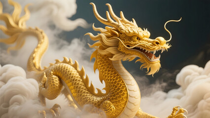 Fototapeta premium Traditional Chinese Dragon in Spring Festival Visual Poster