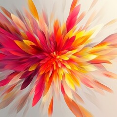 Vibrant Abstract Floral Burst with Radiating Petals