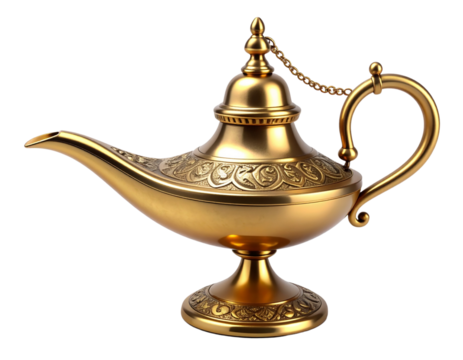 High-Quality 3D Render of Classic Genie Lamp