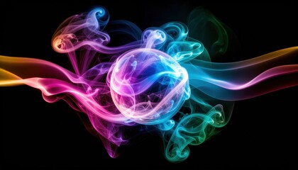 Chromatic Energy Sphere in Smoke Stream