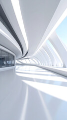Obraz premium Futuristic Architecture: Minimalist Curves Dancing in Light, A Visual Symphony