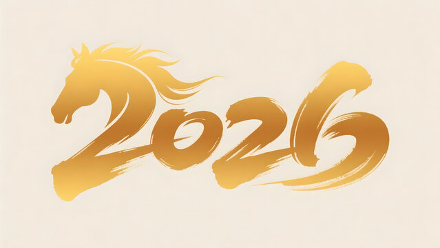 2026 Horse Year Font Poster in Red Festive Theme