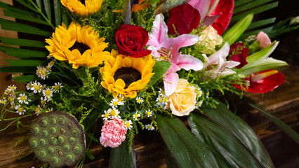Flowers arrangement background