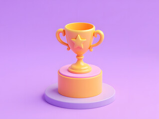 3D trophy icon model Championship game winning concept illustration