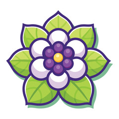 a blackberry flower icon with five delicate petals