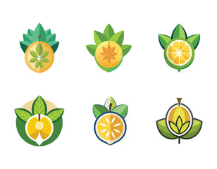 a minimal jackfruit flower icon with a round text