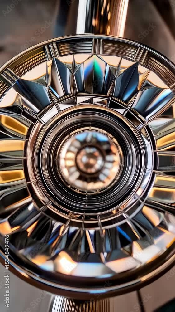 Aufkleber abstract macro shot through a cut crystal glass, showing circular layers and iridescent reflections,