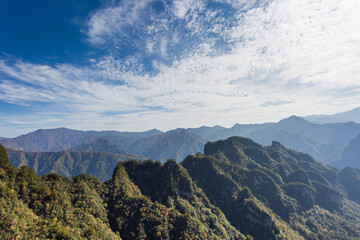 Karst mountain landscape, mountains and forests